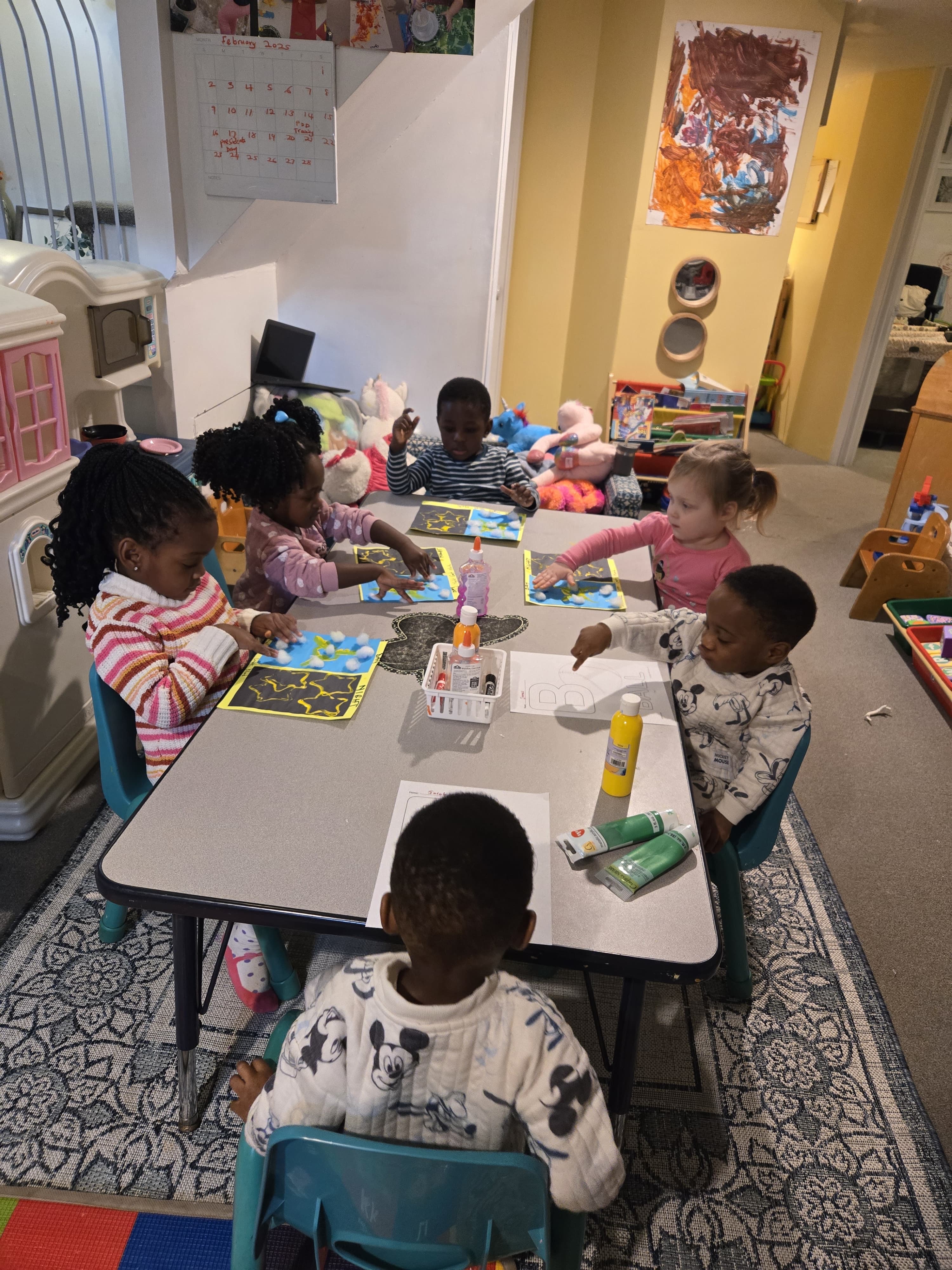 Students learning at desk